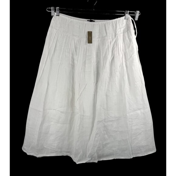 J.Crew Side-tie skirt in ramie white midi beach money sz M - Picture 1 of 5